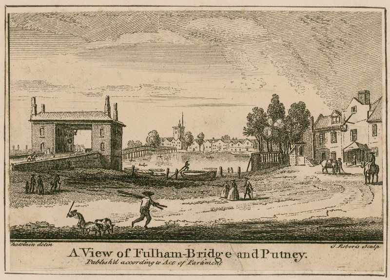 Utsikt over Fulham Bridge og Putney av English School