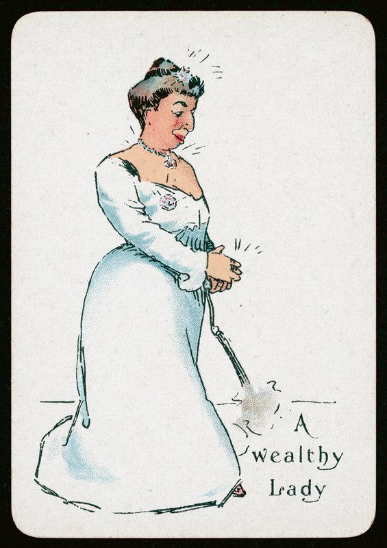 En velstående dame (farge litho) av English School