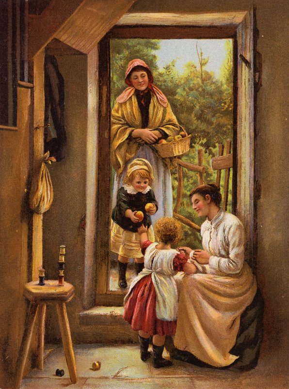 Et velkomstbesøk (chromolitho) av English School