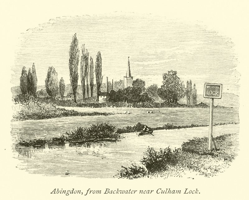 Abingdon, fra Backwater nær Culham Lock av English School