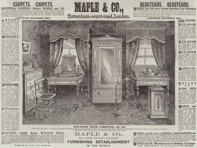 Annonse, Maple and Company (gravering) av English School