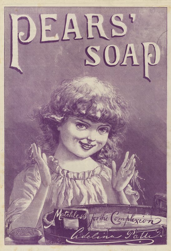 Annonse, Pæresåpe (farge litho) av English School