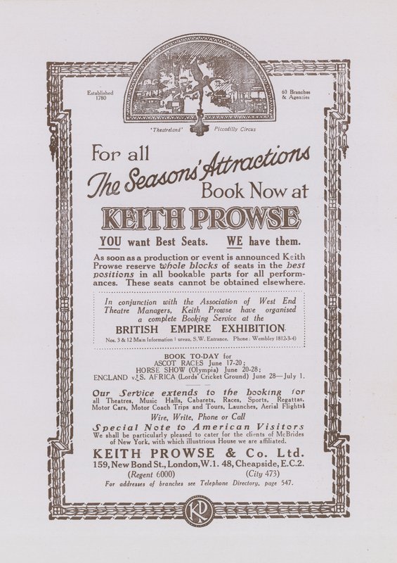 Annonse for Keith Prowse av English School