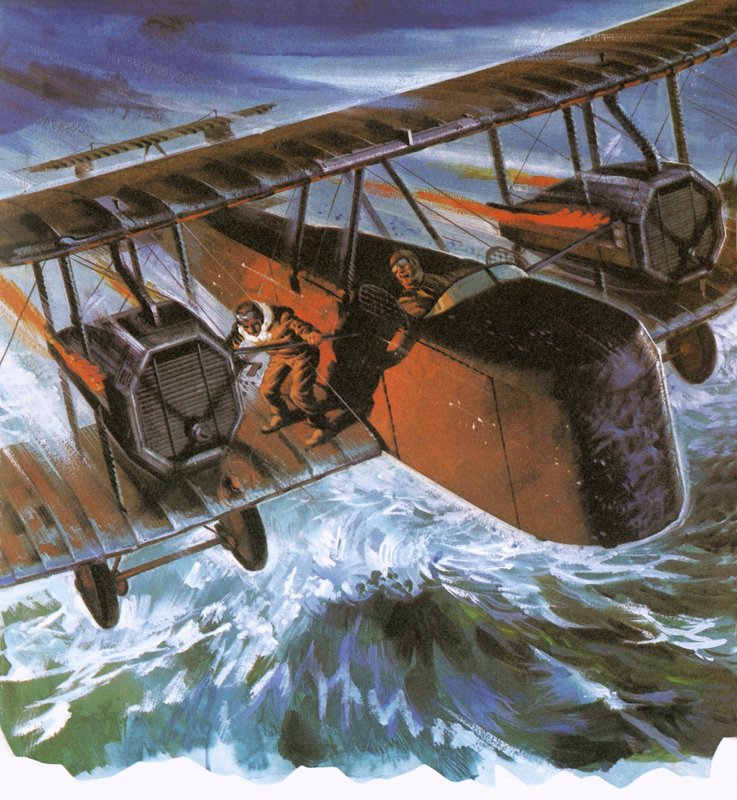 Alcock og Brown i deres Vickers "Vimy" av English School