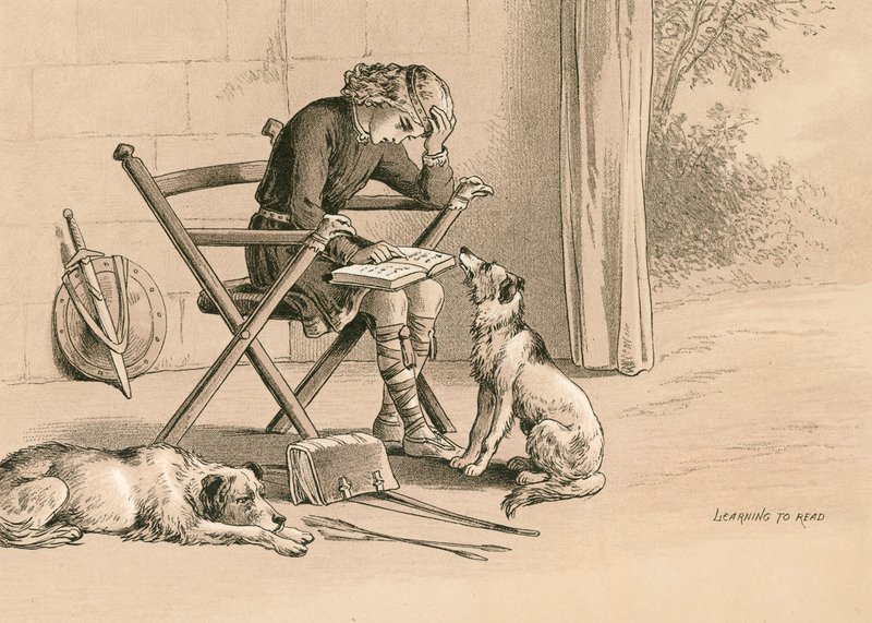 Alfred lærer å lese av English School