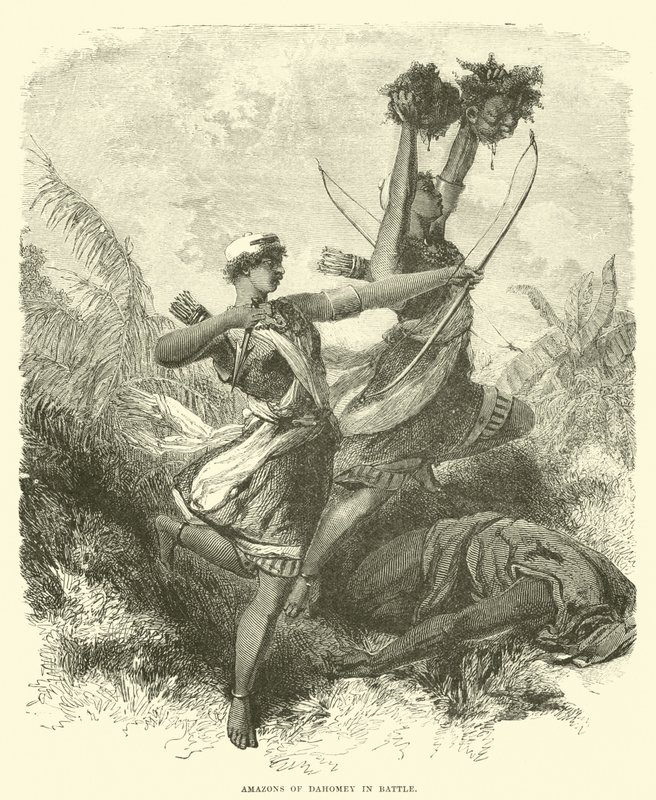 Amazons av Dahomey i kamp av English School