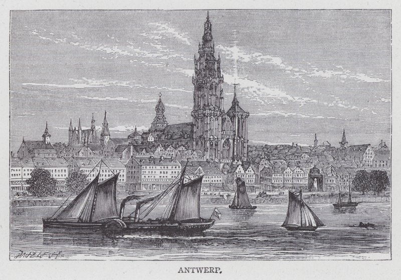 Antwerpen (gravering) av English School