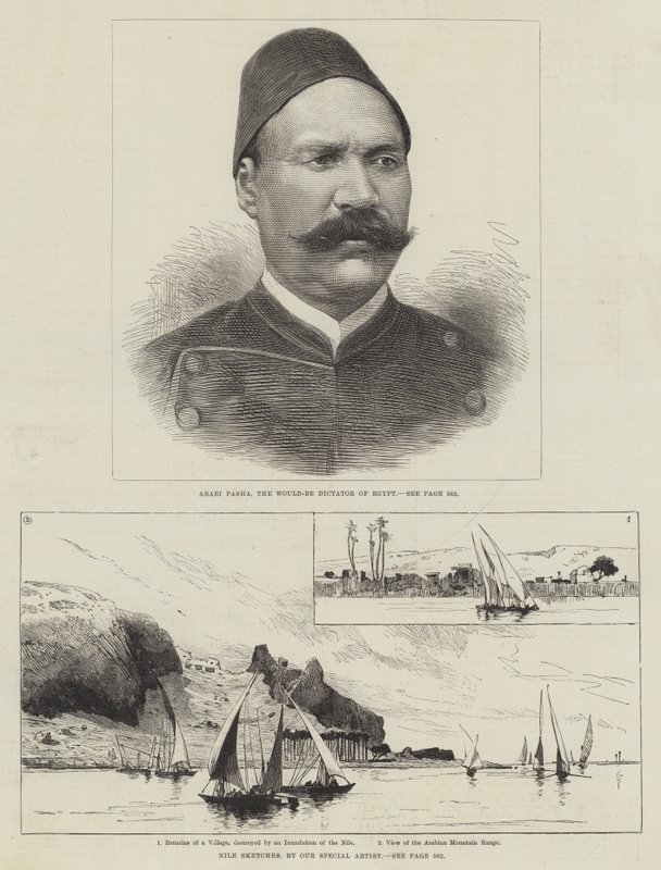 Arabi Pasha og Sketches of Egypt (gravering) av English School