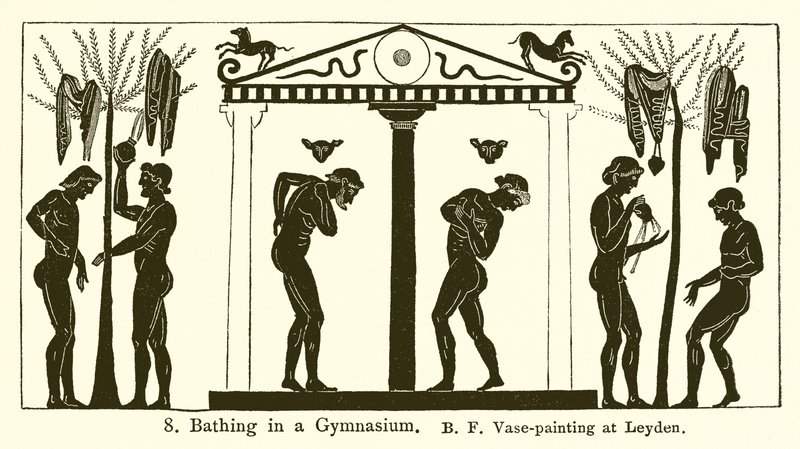 Bading i en gymsal av English School