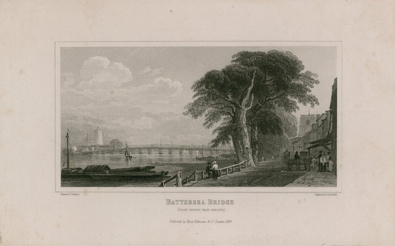 Battersea Bridge, fra Cheyne Walk Chelsea av English School