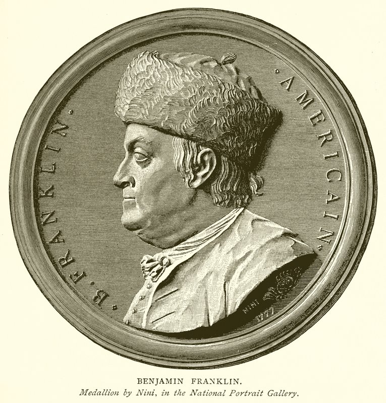 Benjamin Franklin av English School