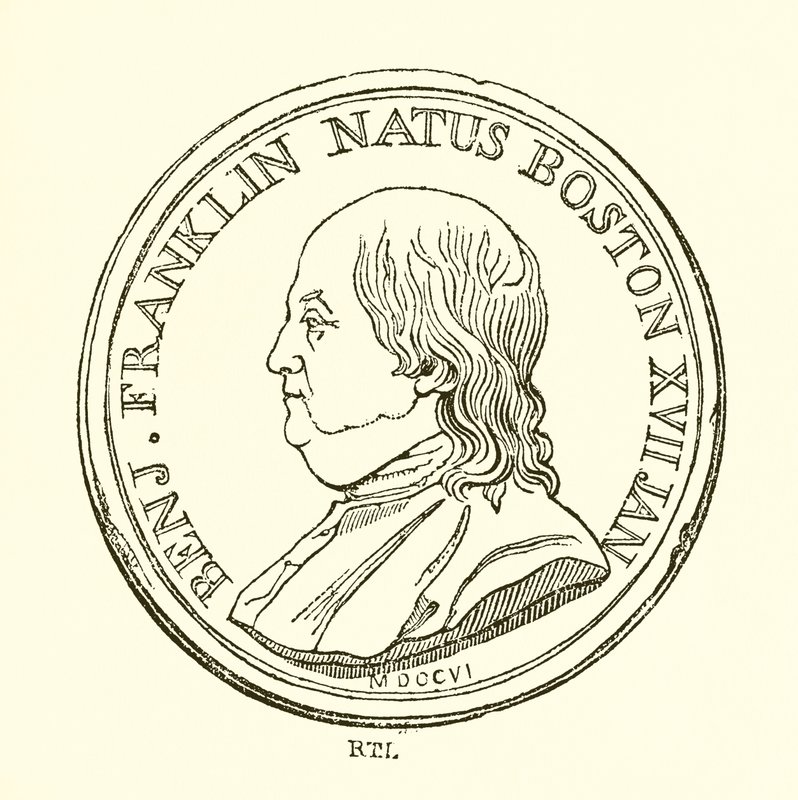 Benjamin Franklin av English School
