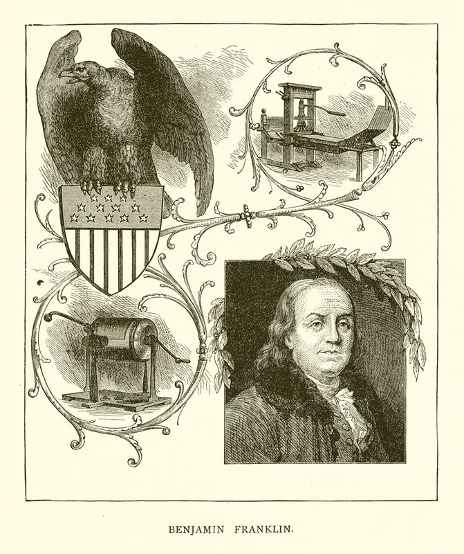 Benjamin Franklin av English School