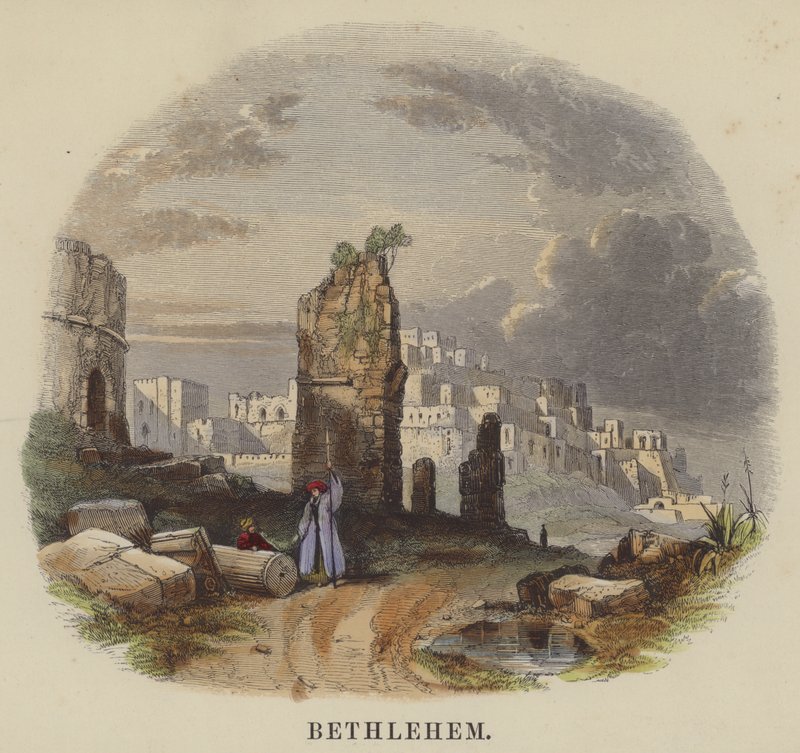 Betlehem (farget gravering) av English School