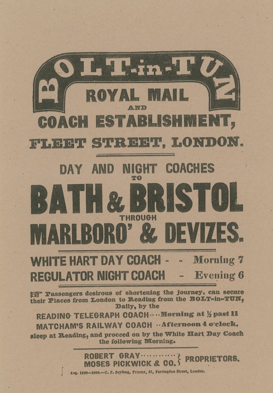 Bolt-in-Tun Royal Mail and Coach Establishment av English School