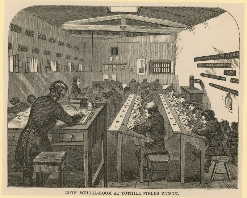 Gutteskolerom i Tothill Fields Prison av English School