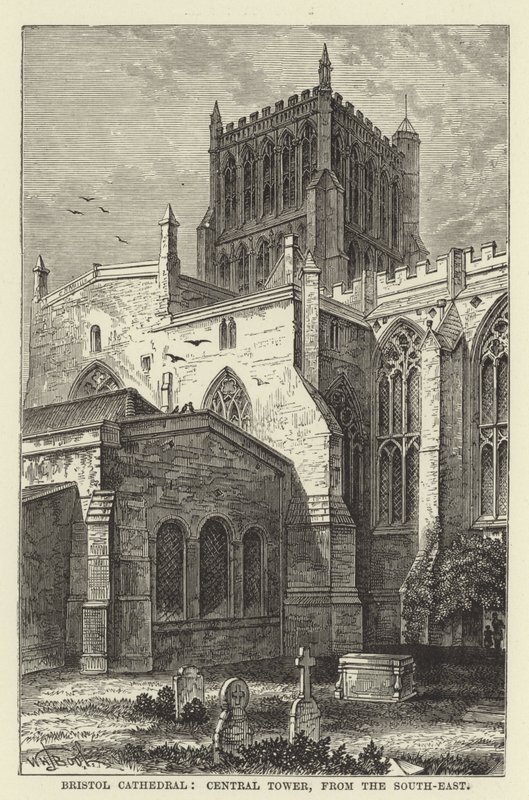 Bristol Cathedral, sentraltårn, fra sør-øst av English School