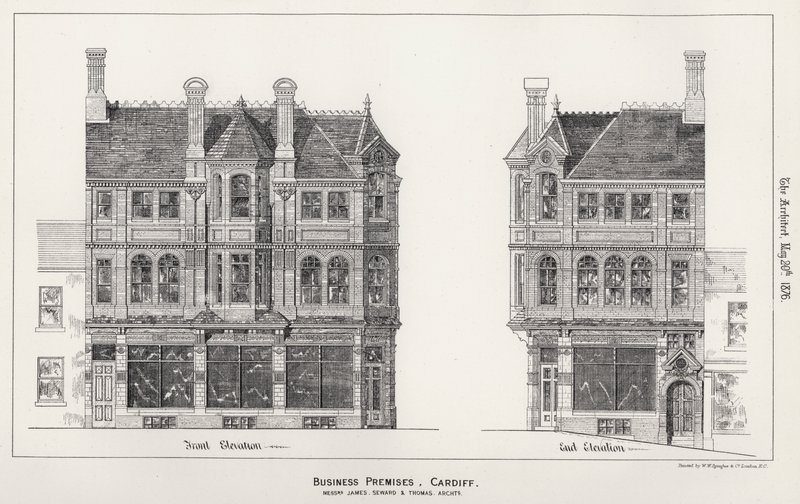 Forretningslokaler, Cardiff (gravering) av English School