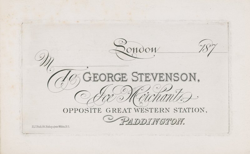 Visittkort til George Stevenson av English School