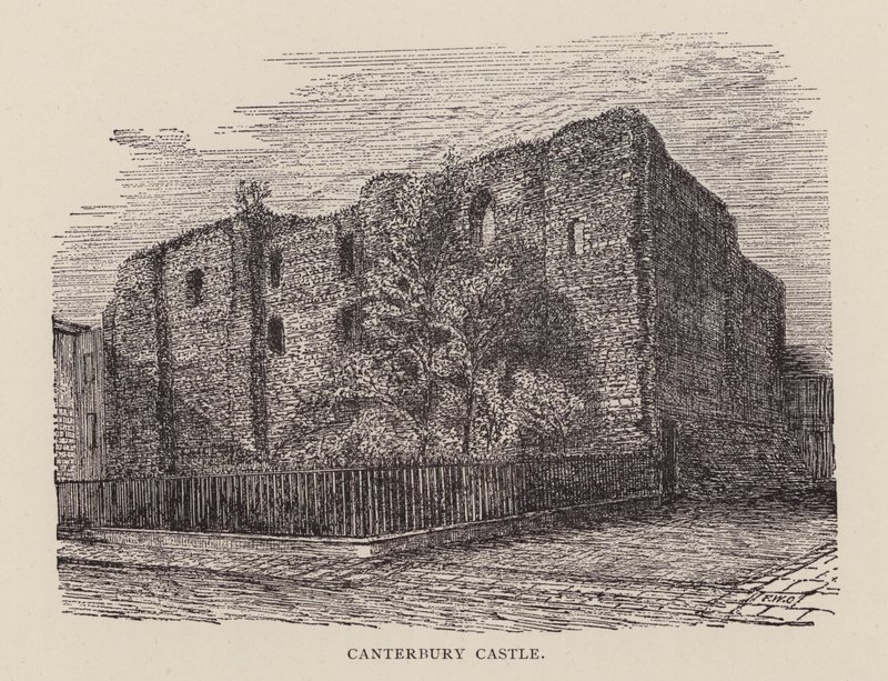 Canterbury: Canterbury Castle (litho) av English School