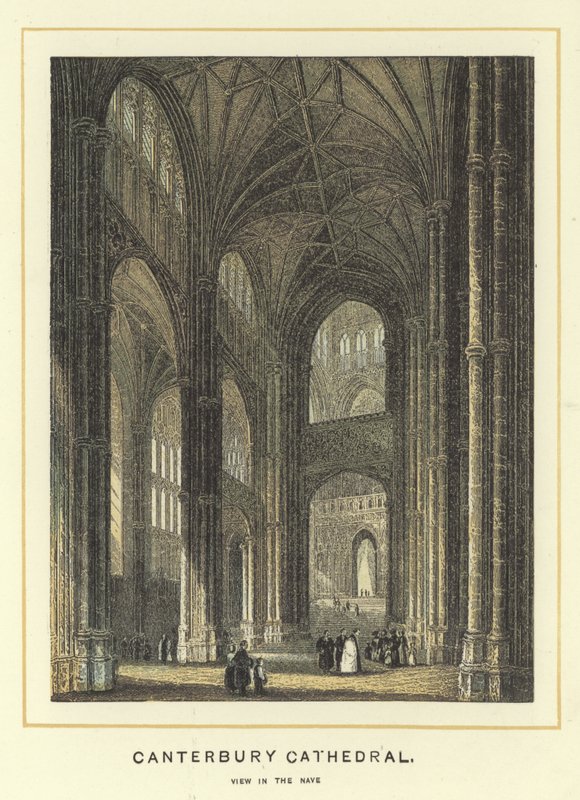 Canterbury Cathedral, utsikt i skipet av English School