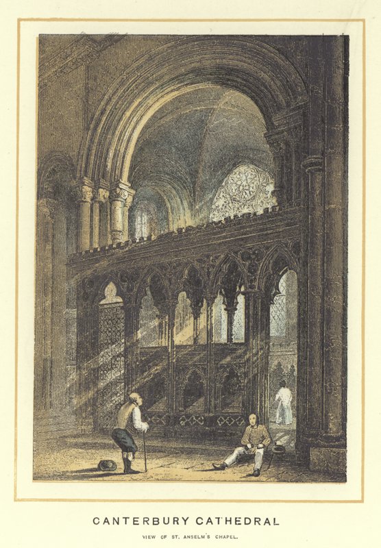 Canterbury Cathedral, utsikt over St Anselms Chapel av English School