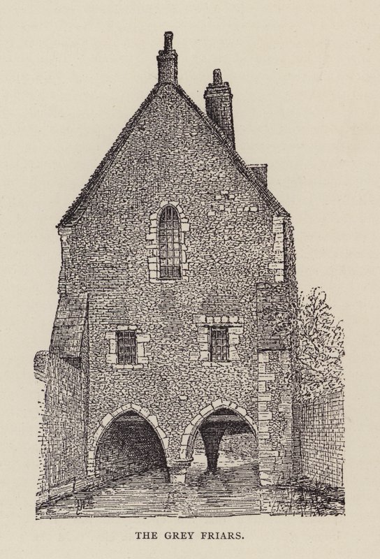 Canterbury: The Grey Friars (litho) av English School