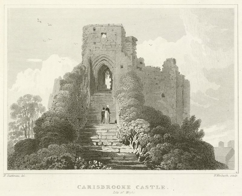 Carisbrooke Castle, Isle of Wight (gravering) av English School