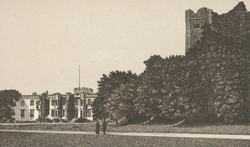 Castle Front and Keep (litho) av English School
