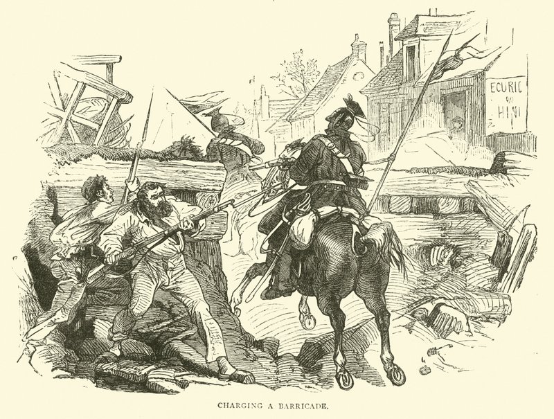 Lader en barrikade, oktober 1870 av English School