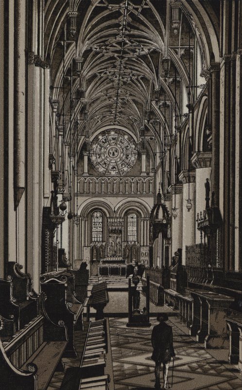 Christ Church Cathedral, Oxford (litho) av English School