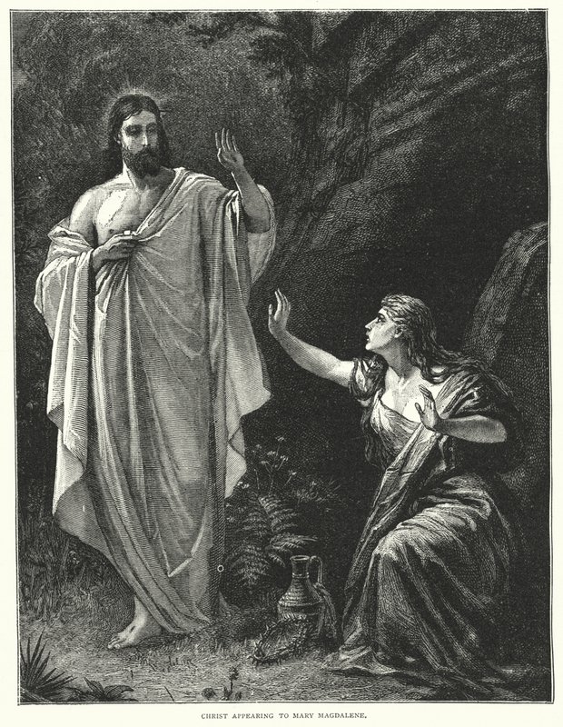 Kristus viser seg for Maria Magdalena (gravering) av English School