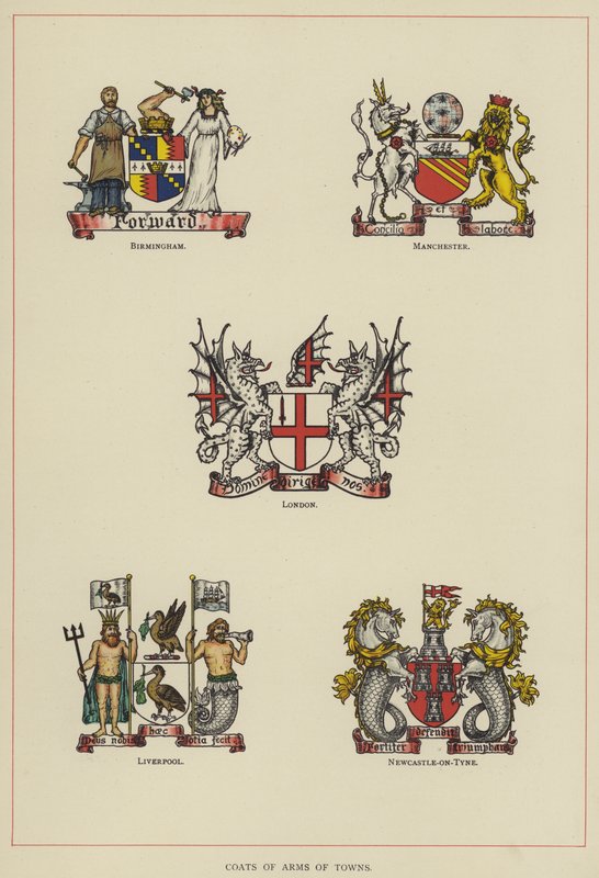 Byvåpen (farge litho) av English School