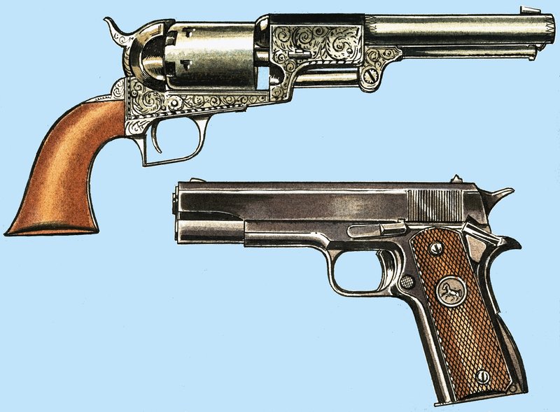 Colt Revolver og automat av English School