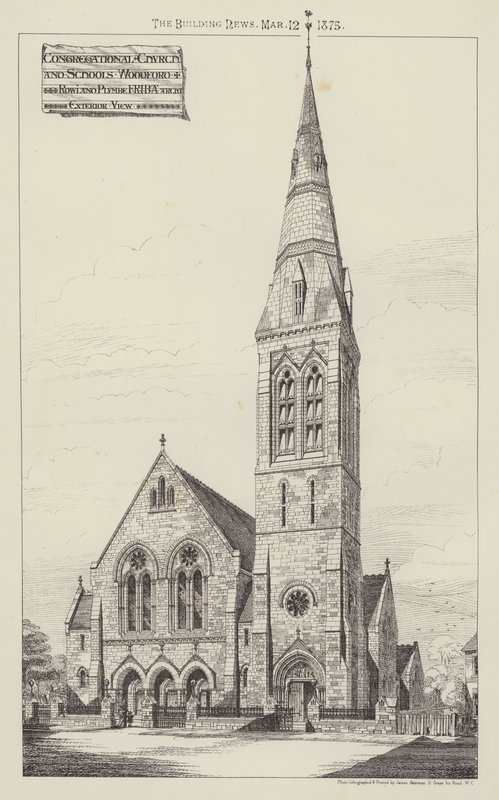 Congregational Church and Schools, Woodford (gravering) av English School