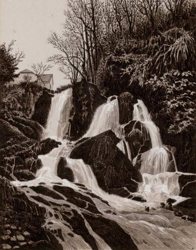 Crawfordsburn Falls (litho) av English School