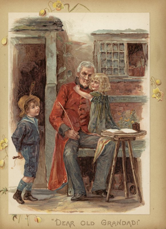 Kjære gamle bestefar! (chromolitho) av English School