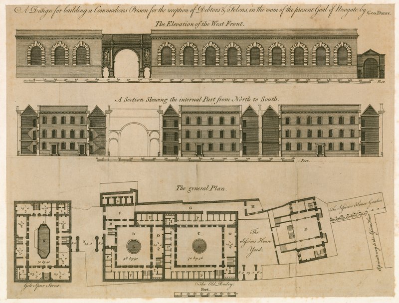 Design for Newgate fengsel av English School