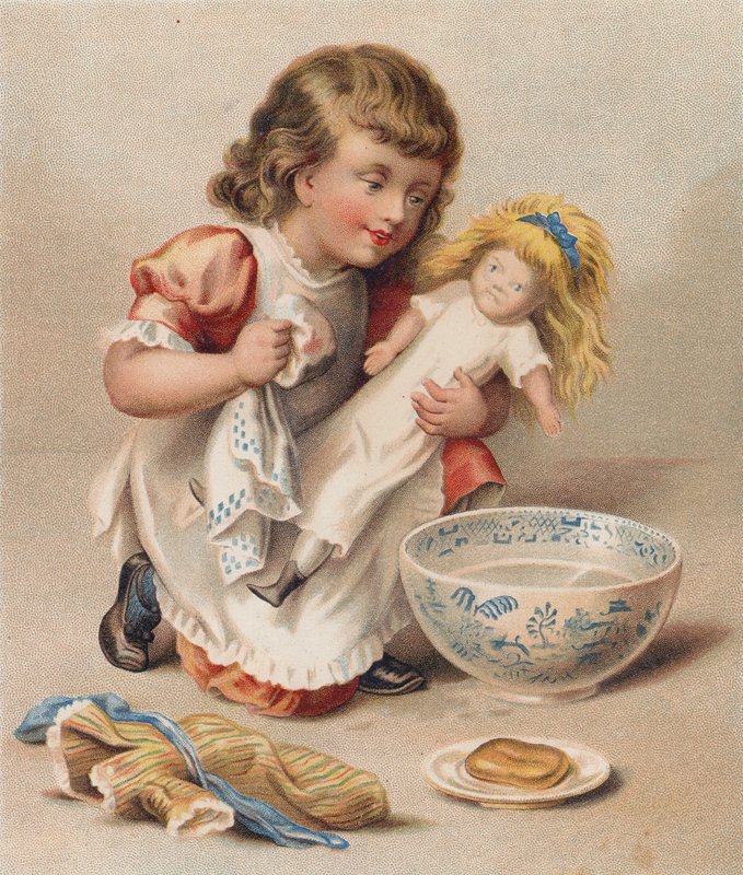 Dollys bad (chromolitho) av English School