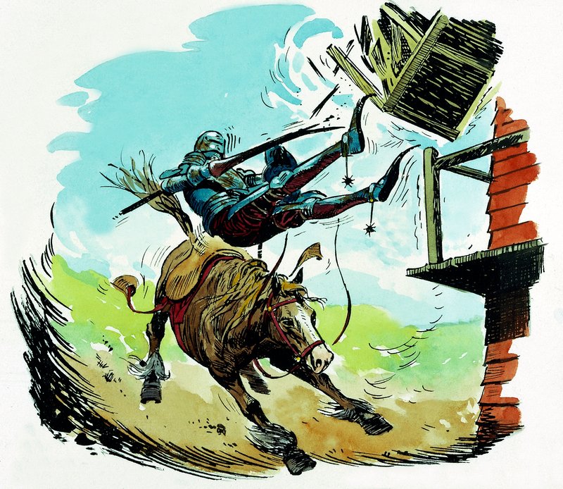 Don Quijote lader en vindmølle av English School