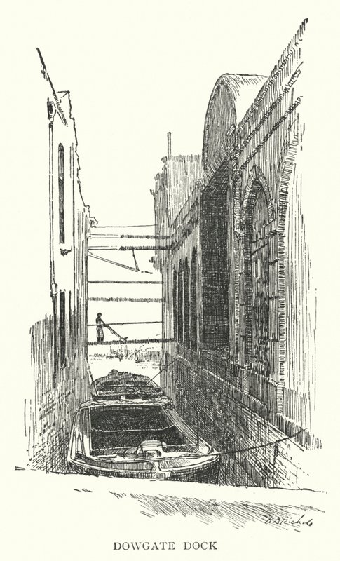 Dowgate Dock (gravering) av English School
