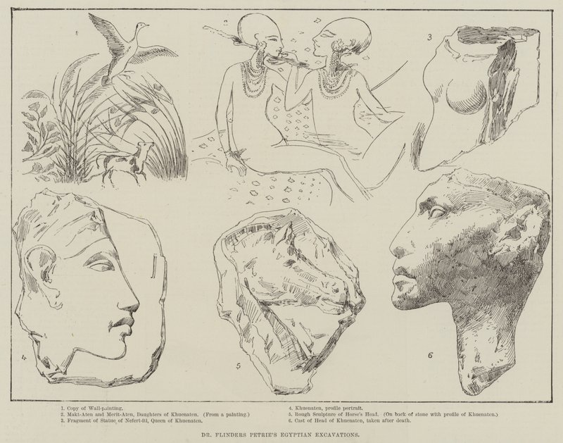 Dr Flinders Petries egyptiske utgravninger (gravering) av English School