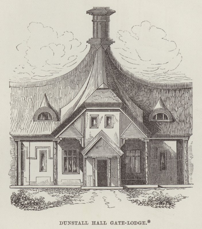 Dunstall Hall Gate-Lodge (gravering) av English School