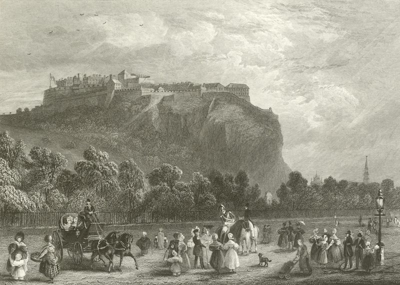 Edinburgh Castle fra Princes Street av English School