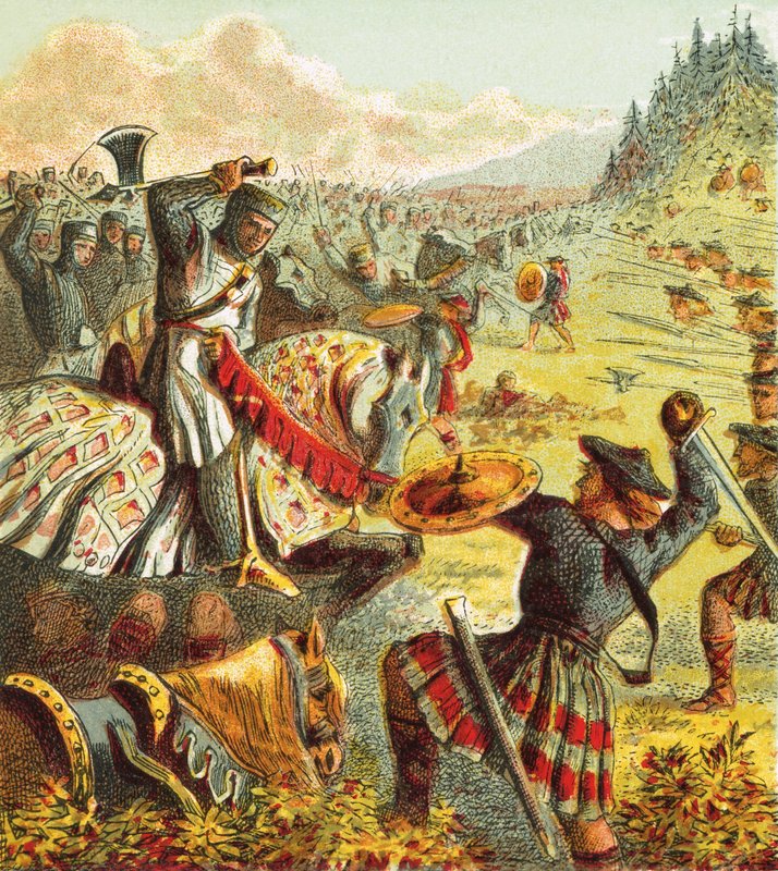 Edward I angriper Skottland av English School