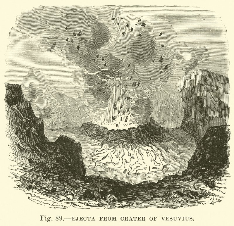 Ejecta fra Crater of Vesuvius av English School
