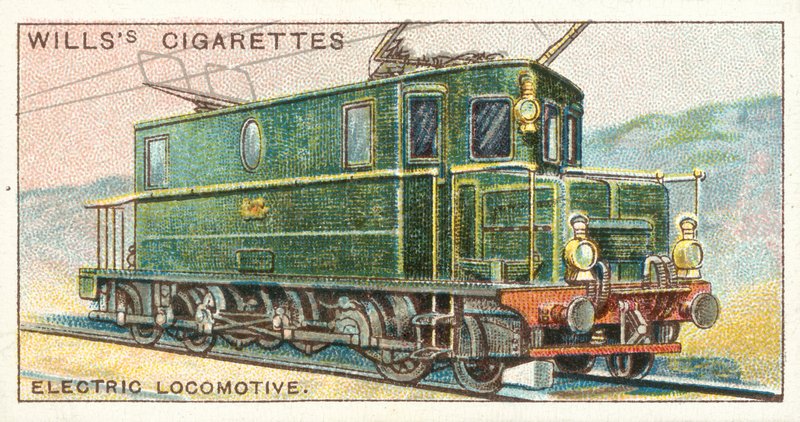 Elektrisk lokomotiv (chromolitho) av English School