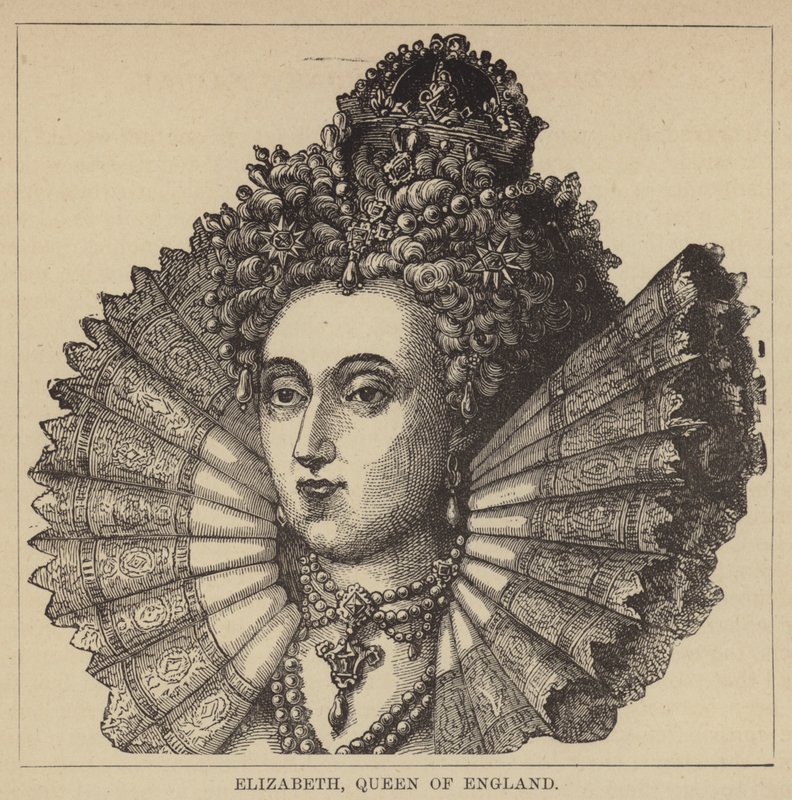Elizabeth, dronning av England (gravering) av English School