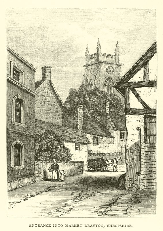 Inngang til Market Drayton, Shropshire av English School