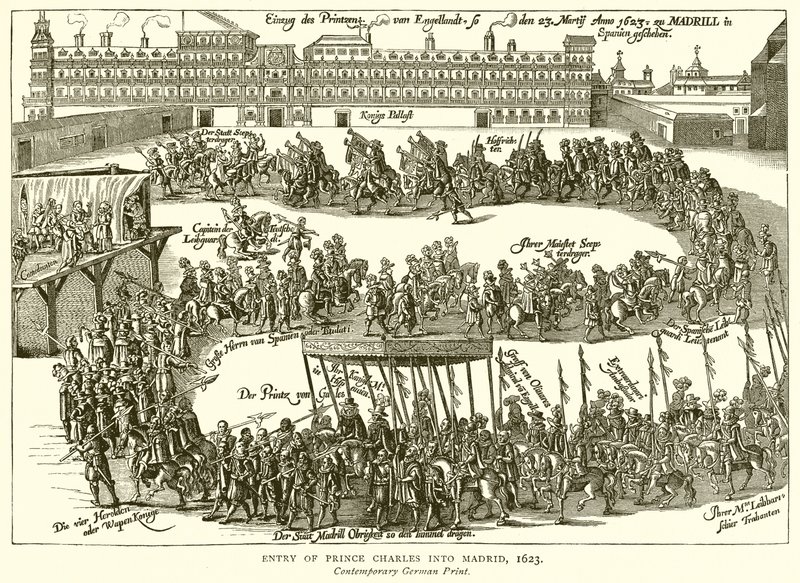 Prins Charles inntog i Madrid, 1623 av English School